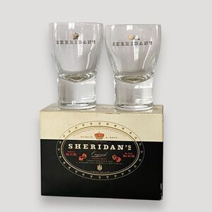 NWT NIB Sheridans Double Liqueur Bell Shaped Shot Glasses 2 New in Box